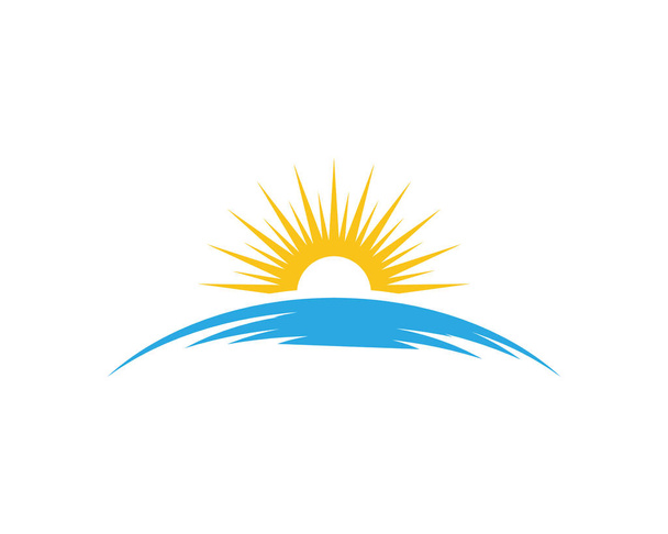 Güneş Vektörü illüstrasyon Simgesi Logo Şablonu tasarımı - Vektör, Görsel