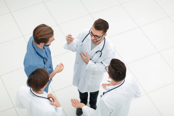 view from the top.a group of doctors discussing ideas - Foto, Imagen
