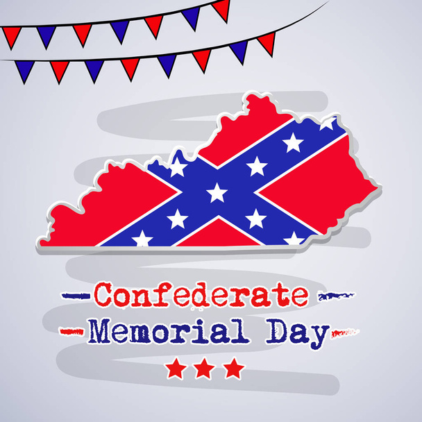 Illustration von Elementen des konföderierten Gedenktages Hintergrund - Vektor, Bild