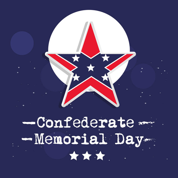 illustration of elements of Confederate Memorial Day background - Vector, Image