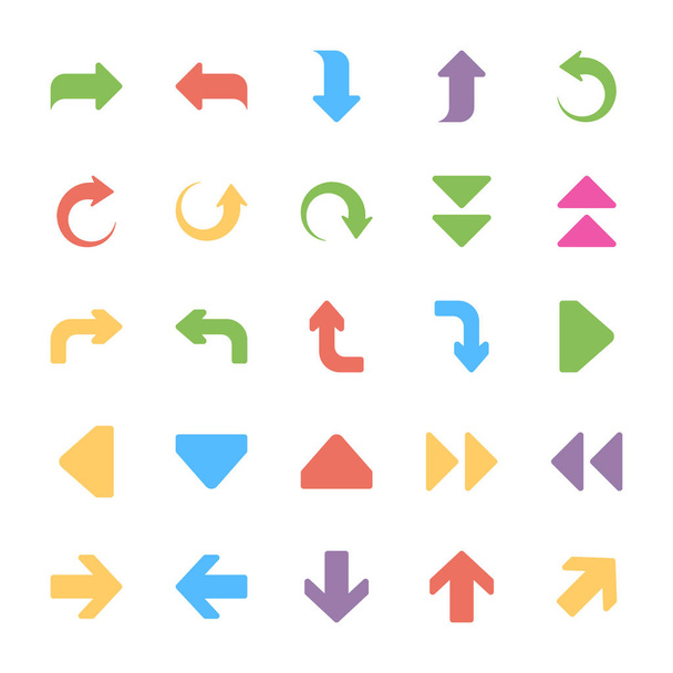 Flèches ensemble d'icônes plates - Vecteur, image