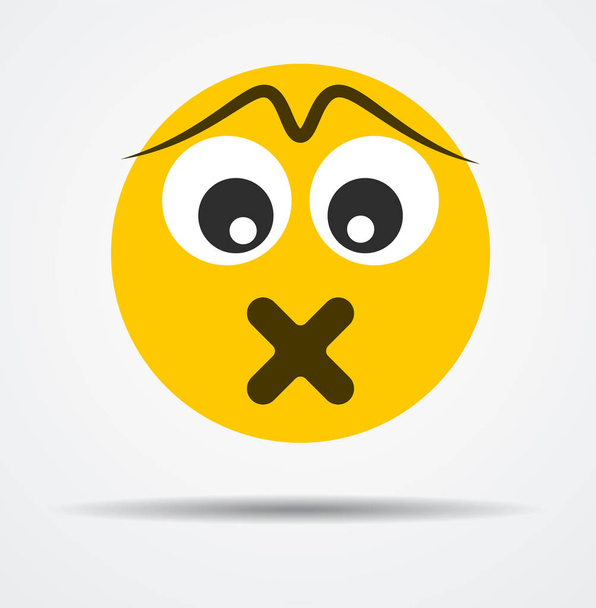 Isolated Silent emoticon in a flat design - Vector, Image