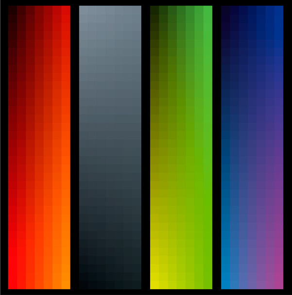 Gradient color banners in vertical format on black bacground - Vector, Image