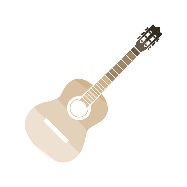 Acoustic guitar icon. Flat color design. Vector illustration. - Vetor, Imagem