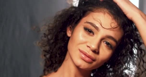 Beauty woman face portrait - Video, Çekim