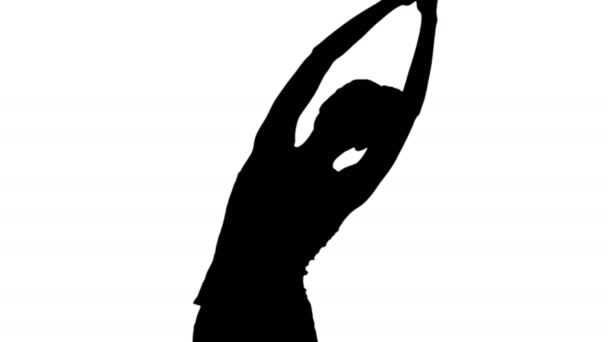 Young pretty woman have yoga practice track matte - Séquence, vidéo