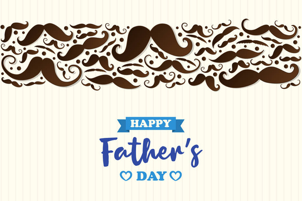 Father's Day - card with funny mustaches. Vector. - Vektor, obrázek