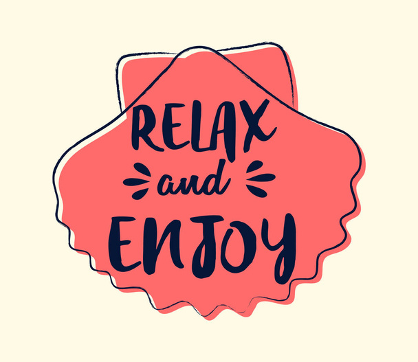 Relax and enjoy. Funny summer element with text - concept of a banner. Vector. - Vektor, obrázek