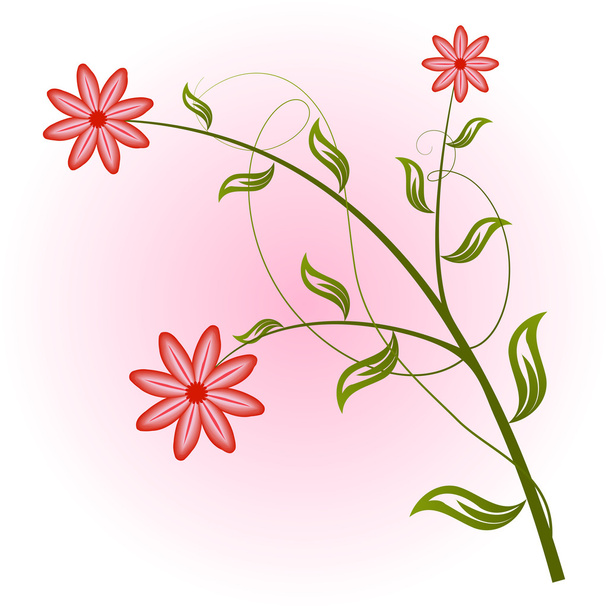 Red flowers - Vecteur, image