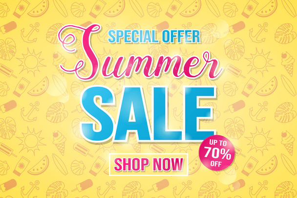 Summer Sale - colourful poster. Vector. - Vector, Image