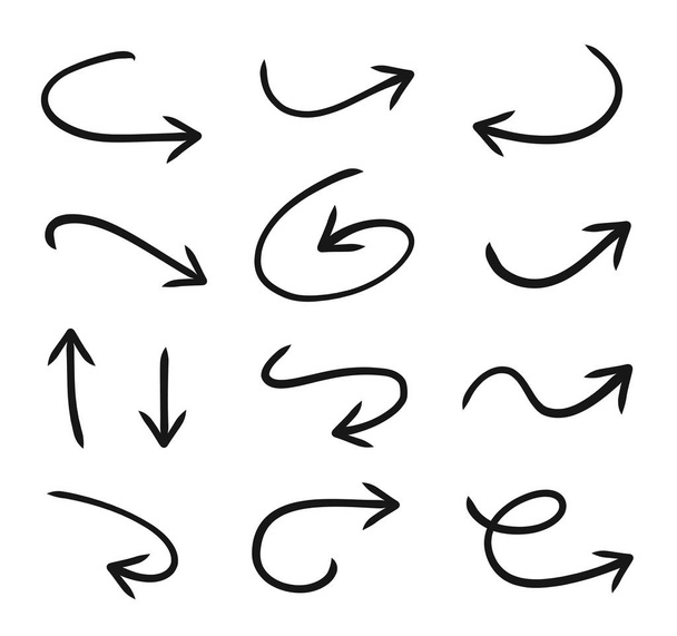 Hand drawn vector arrows set - stock vector. - Vecteur, image
