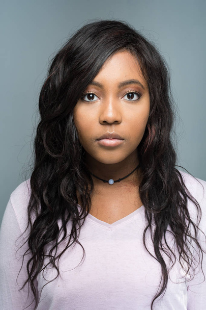 African American teen girl modeling in a portrait session - Fotoğraf, Görsel