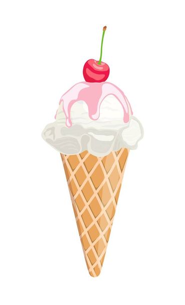 アイスクリームが、シロップでいっぱいです。甘いデザート。ベクトル図 - ベクター画像