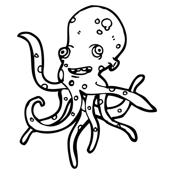 Oktopus-Karikatur - Vektor, Bild