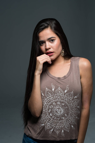 Hispanic teen girl modeling in a portrait session - Photo, image