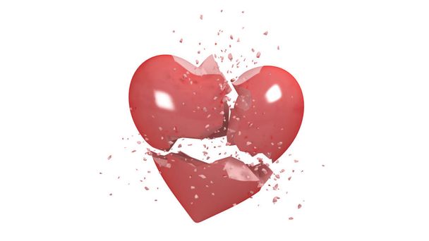 3D illustration of a broken heart - Φωτογραφία, εικόνα