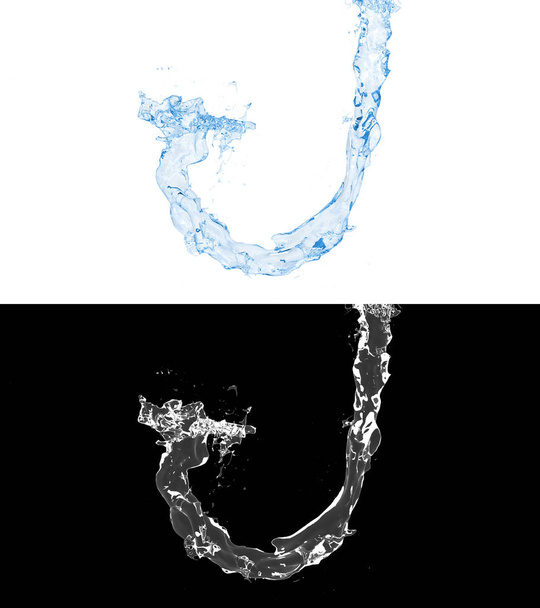 3D animation of a blue water flow - Photo, Image