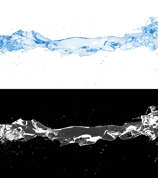3D animation of a blue water flow - Photo, Image