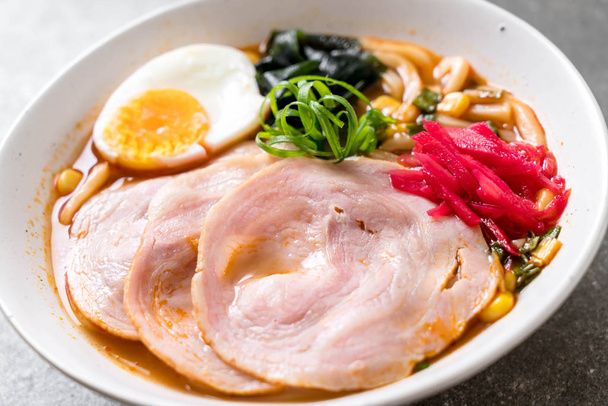 spicy miso udon ramen noodle with pork - japanese food style - Photo, Image