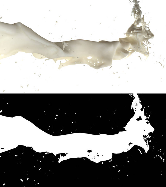 Illustration 3D d'un flux de lait
 - Photo, image