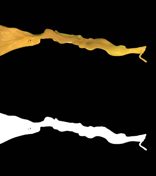 Illustrazione 3D di un flusso di succo d'arancia
 - Foto, immagini
