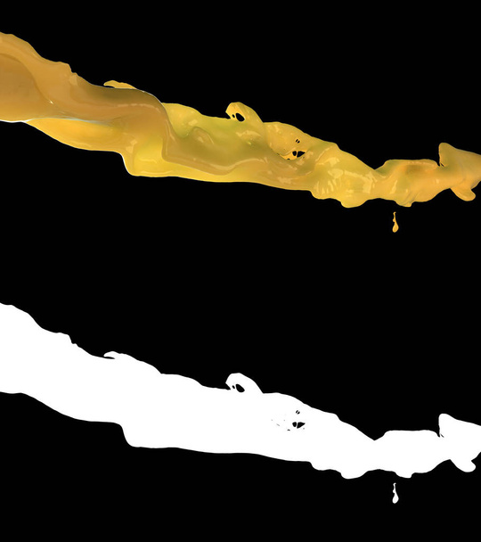 3D-Illustration eines Orangensaftflusses - Foto, Bild