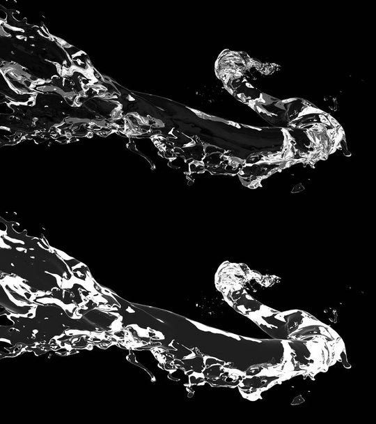 a víz áramlását a 3D-s illusztráció - Fotó, kép