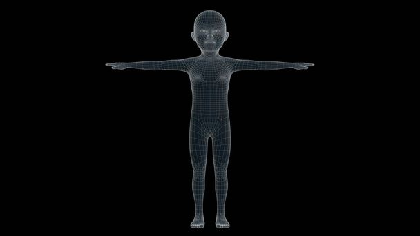 3D-Illustration eines Kinder-Röntgen-Hologramms - Foto, Bild