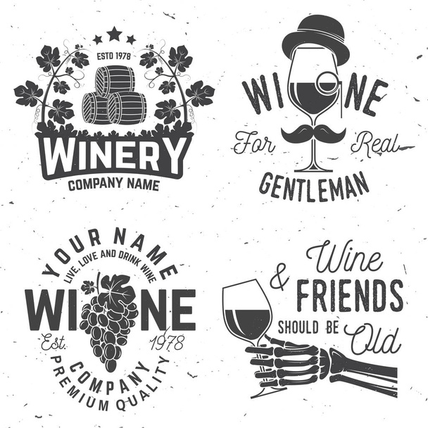 Set of winer company badge, sign or label. Vector illustration. - Вектор,изображение