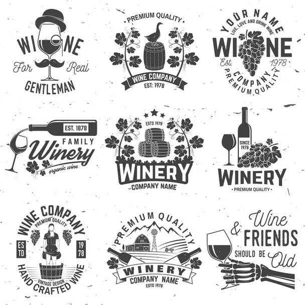 Set of winer company badge, sign or label. Vector illustration. - Вектор,изображение