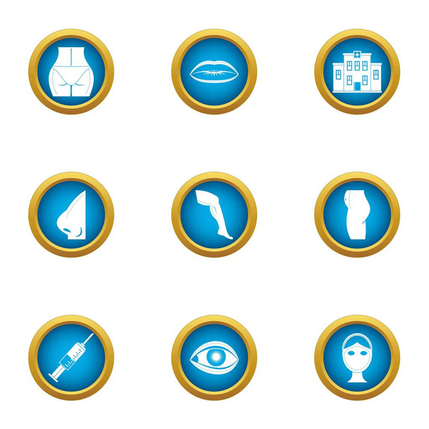 Correct the figure icons set, flat style - Vector, imagen