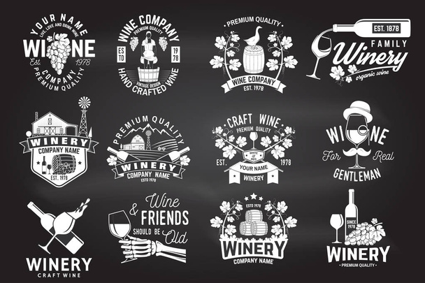Set of winer company badge, sign or label. Vector illustration. - Vector, afbeelding