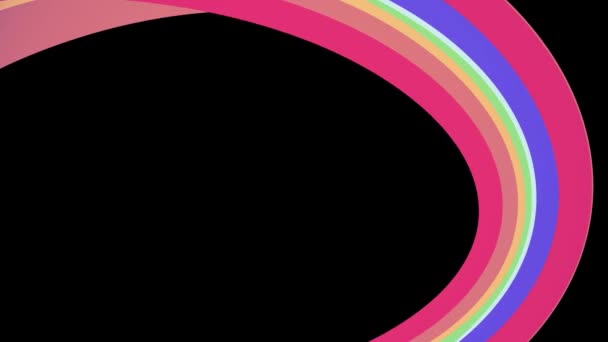 Soft colors flat rainbow frame curved candy line seamless loop abstract shape animation background new quality universal motion dynamic animated colorful joyful video footage - Footage, Video