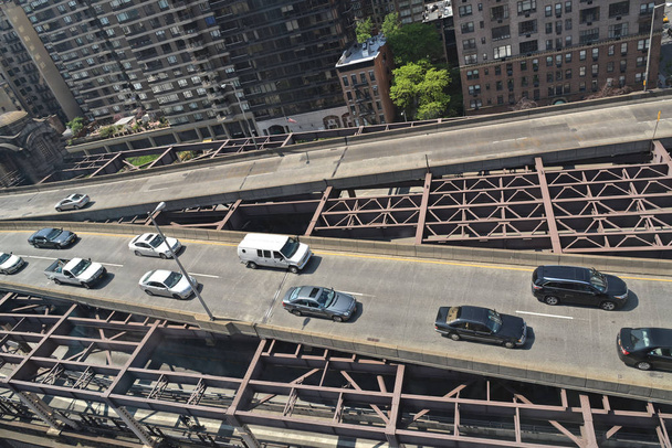 Мосту Квінсборо skyline, будівель, сучасні та давні й архітектури вулиць Манхеттена в Нью-Йорку - Фото, зображення