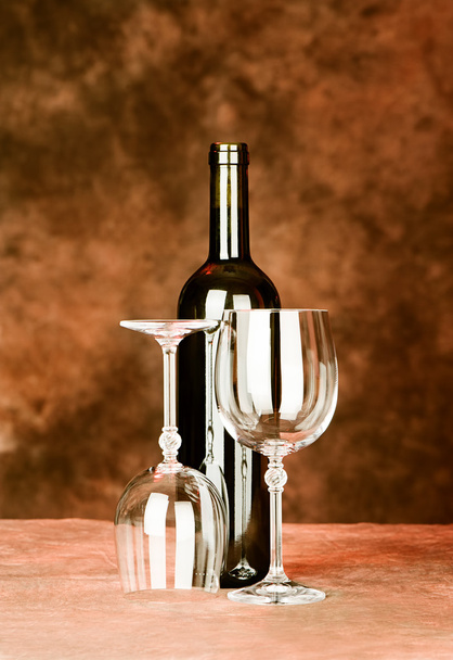 bottle of wine with two glasses - Photo, Image