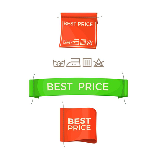 Nejlepší ceny promo loga na oblečení značky sada - Vektor, obrázek