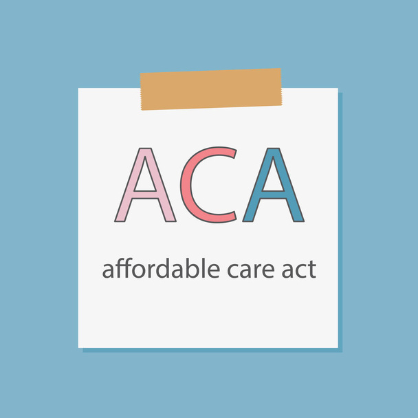 ACA Affordable Care Act écrit dans un carnet papier illustration vectorielle
 - Vecteur, image
