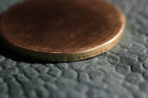 Clean Bronze Coin. Blank Surface. - Zdjęcie, obraz