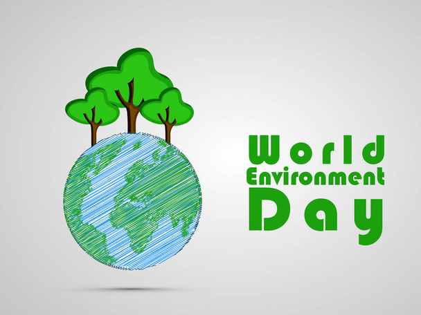 Illustration of World Environment Day background - Vector, imagen