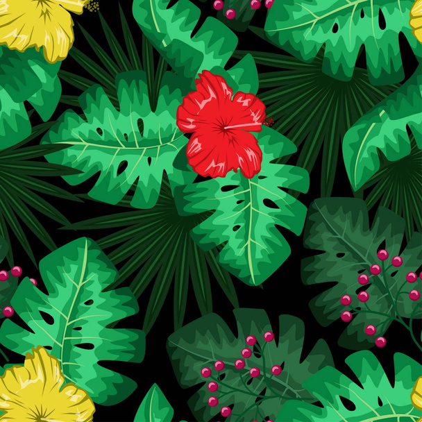 Exotic tropical nature environment repeating pattern background. - Vector, Image