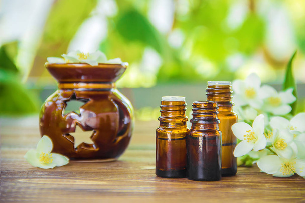 Jasmine essential oil. selective focus.  - Photo, Image