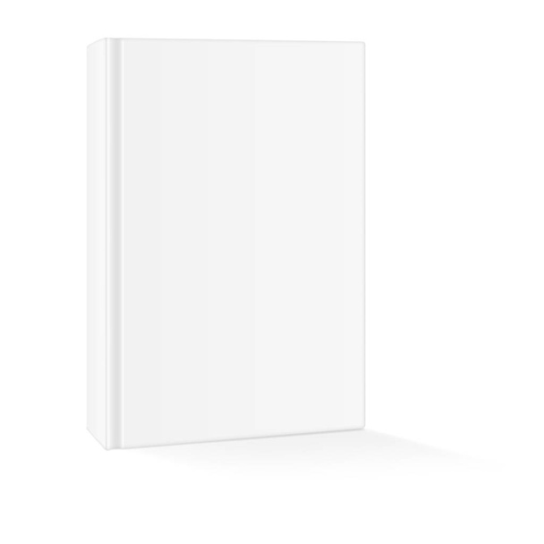 Imagen realista vectorial (maqueta, diseño) de la portada del libro en blanco, dispuesta verticalmente, vista en perspectiva, aislada en blanco. La imagen se crea utilizando la malla de gradiente. EPS 10
. - Vector, Imagen