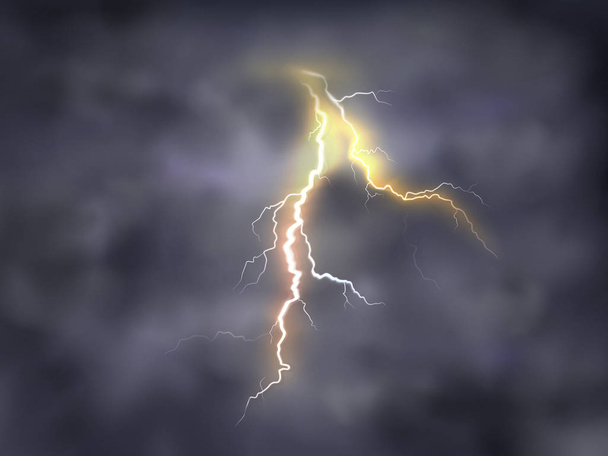 Vektorový pozadí noci s thunderbolt - Vektor, obrázek