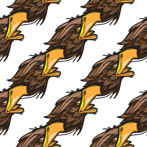 Seamless pattern with image of eagle. Vector design element for wallpaper, textiles, covers and more. - Вектор,изображение