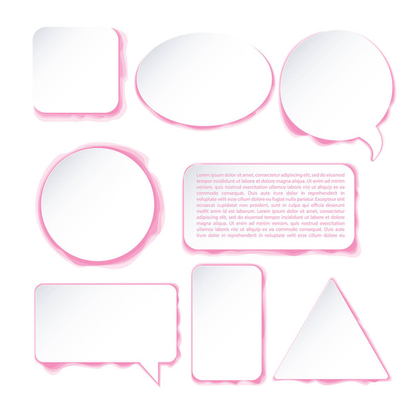 Un conjunto de banners blancos de varias formas para la colocación de texto. Burbuja de diálogo
. - Vector, Imagen