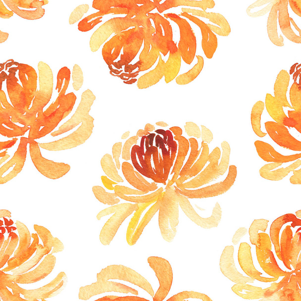 Seamless pattern of yellow chrysanthemum flowers - Foto, immagini