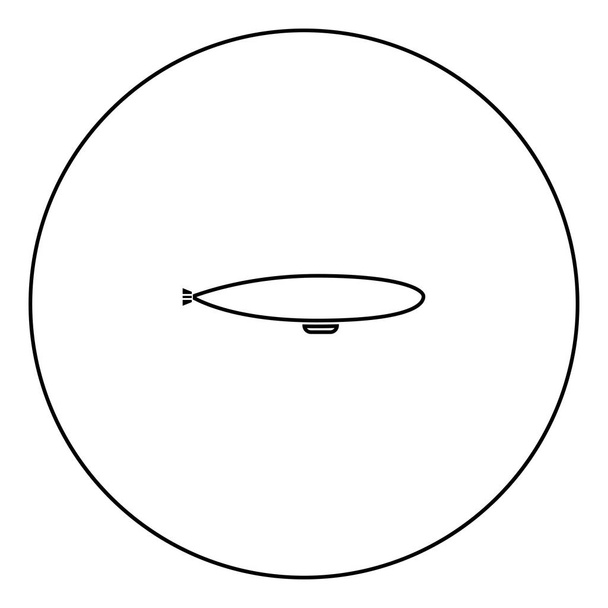 Icona nera dirigibile in cerchio contorno immagine vettoriale illustrazione
 - Vettoriali, immagini