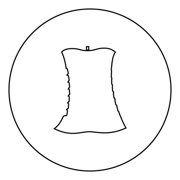 Apple core czarny ikona w kręgu konspektu ilustracja wektorowa - Wektor, obraz
