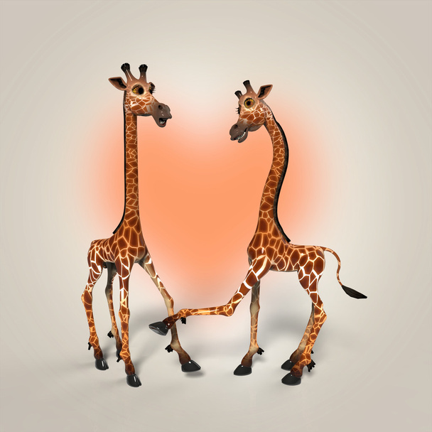 giraffen en achtergrond - Foto, afbeelding