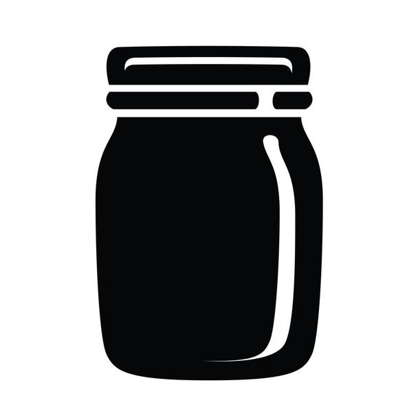 Skleněná dóza pro ikonu marmeláda nebo med. Jednoduchý obrázek sklenice džemem nebo medem vektorové ikony pro web - Vektor, obrázek